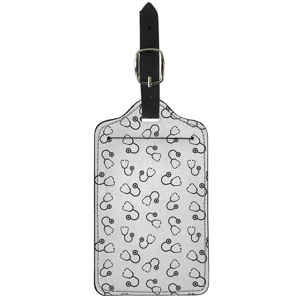 Stethoscope Sign Pattern Print Luggage Tag