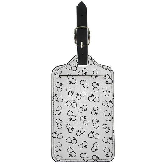 Stethoscope Sign Pattern Print Luggage Tag