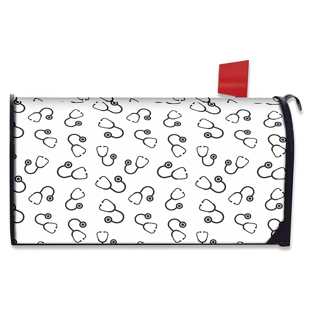 Stethoscope Sign Pattern Print Mailbox Cover