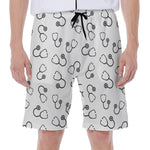 Stethoscope Sign Pattern Print Men's Beach Shorts