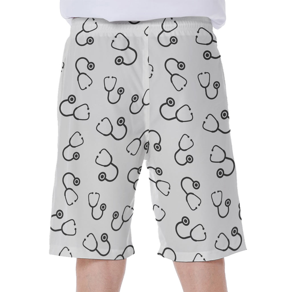 Stethoscope Sign Pattern Print Men's Beach Shorts