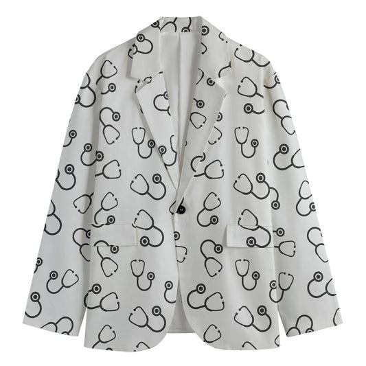 Stethoscope Sign Pattern Print Men's Blazer