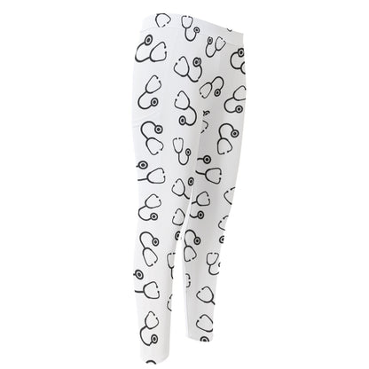 Stethoscope Sign Pattern Print Men's Compression Pants