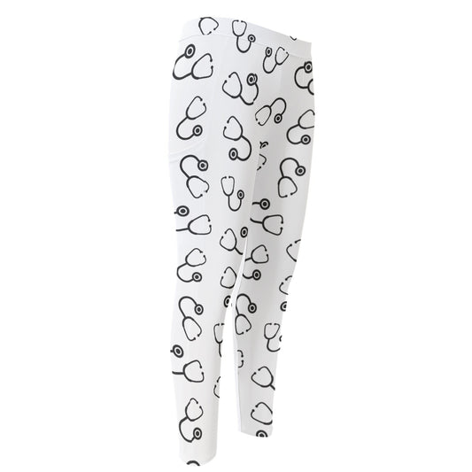 Stethoscope Sign Pattern Print Men's Compression Pants
