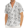 Stethoscope Sign Pattern Print Men's Deep V-Neck Shirt