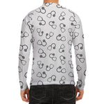 Stethoscope Sign Pattern Print Men's Long Sleeve Rash Guard