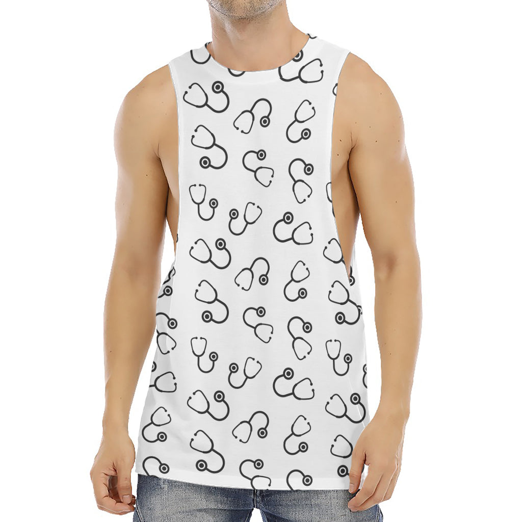 Stethoscope Sign Pattern Print Men's Muscle Tank Top