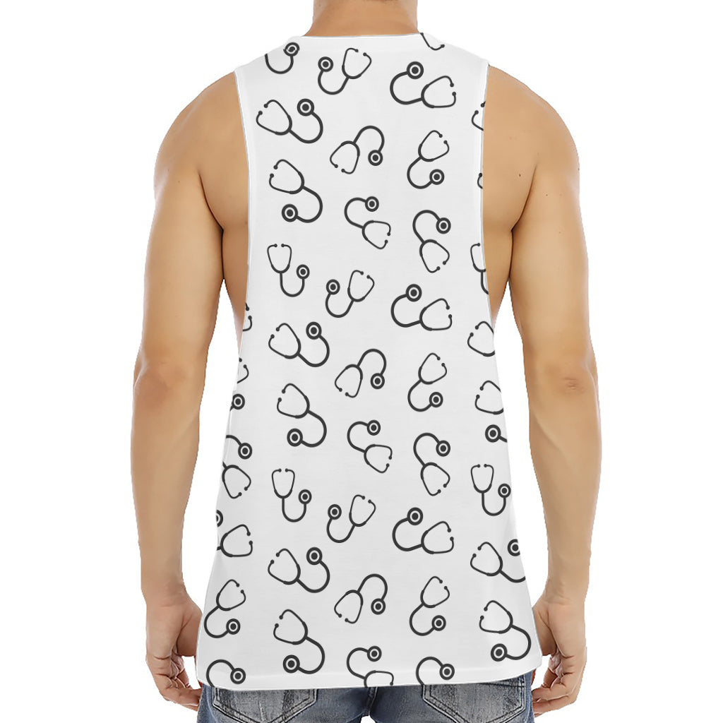 Stethoscope Sign Pattern Print Men's Muscle Tank Top