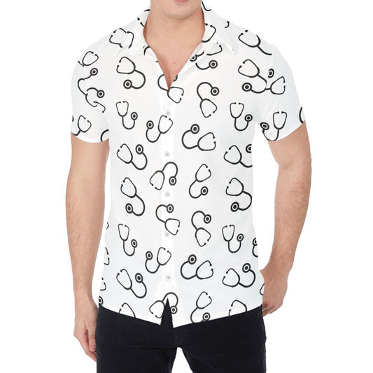 Stethoscope Sign Pattern Print Men's Shirt