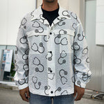 Stethoscope Sign Pattern Print Men's Shirt Jacket