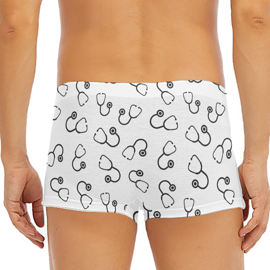 Stethoscope Sign Pattern Print Men's Short Boxer Briefs