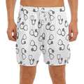 Stethoscope Sign Pattern Print Men's Split Running Shorts
