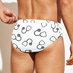Stethoscope Sign Pattern Print Men's Swim Briefs