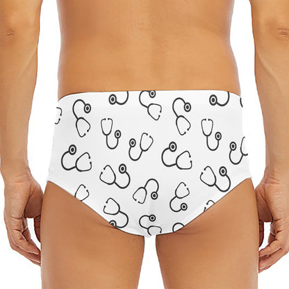 Stethoscope Sign Pattern Print Men's Triangle Swim Briefs