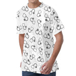 Stethoscope Sign Pattern Print Men's Velvet T-Shirt