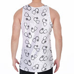 Stethoscope Sign Pattern Print Men's Velvet Tank Top