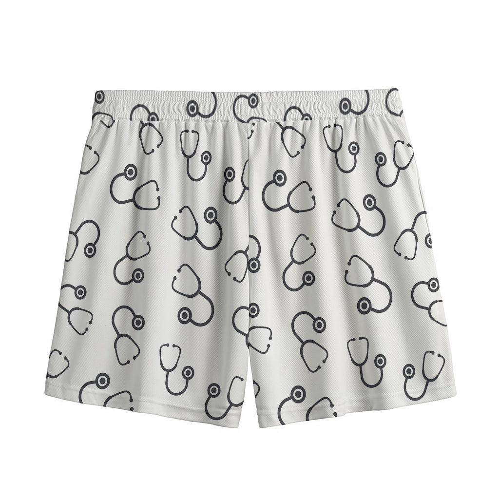 Stethoscope Sign Pattern Print Mesh Shorts