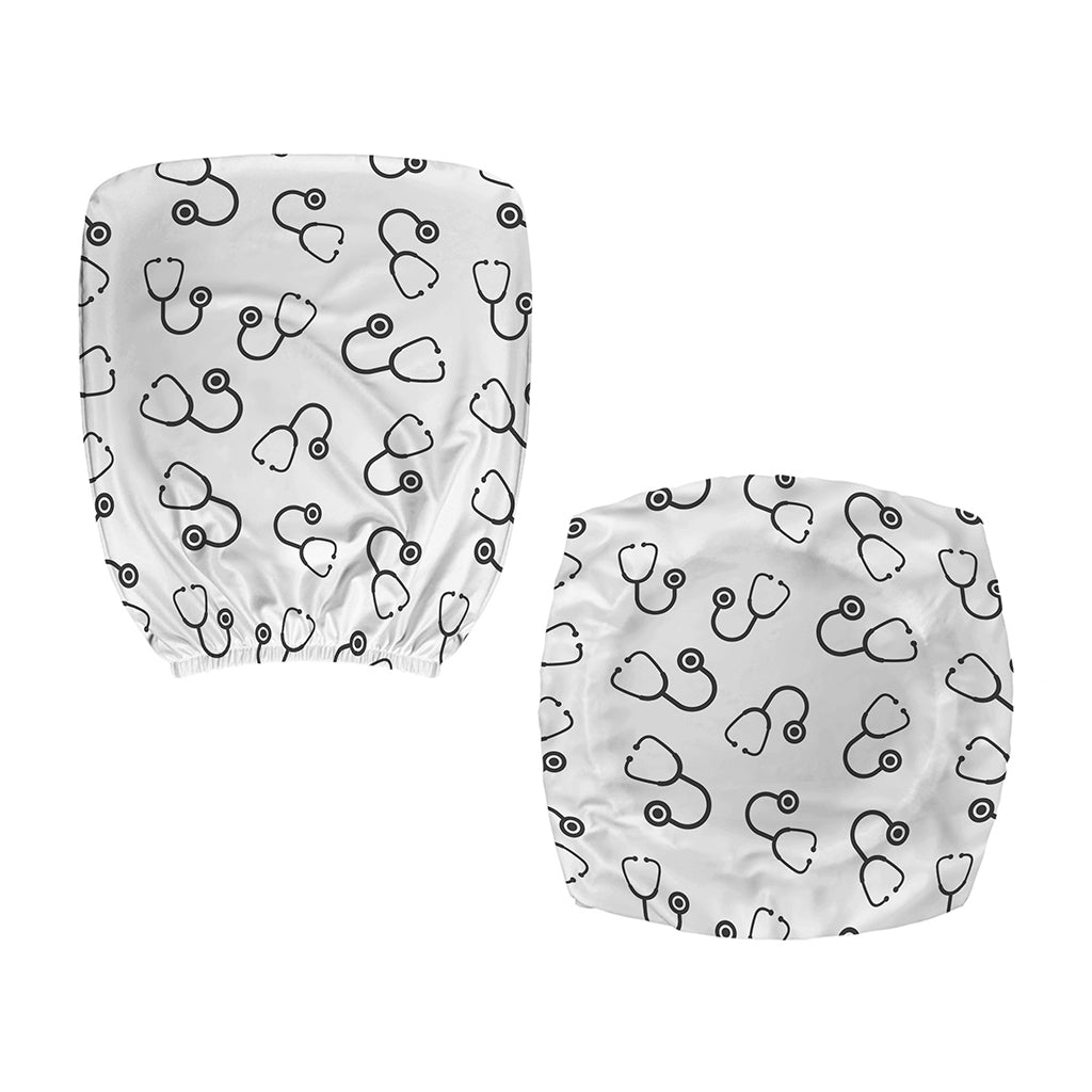 Stethoscope Sign Pattern Print Office Chair Cover