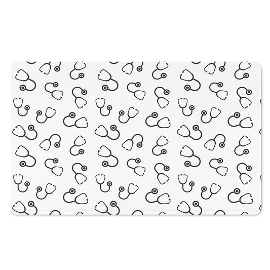 Stethoscope Sign Pattern Print Polyester Doormat