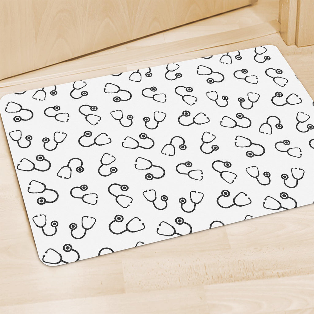 Stethoscope Sign Pattern Print Polyester Doormat