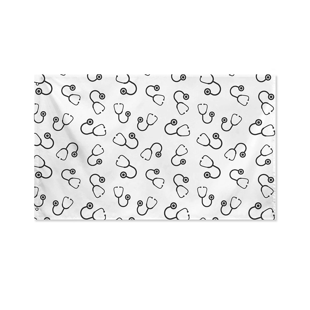 Stethoscope Sign Pattern Print Polyester Flag