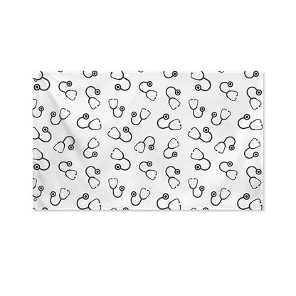 Stethoscope Sign Pattern Print Polyester Flag