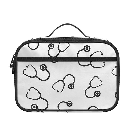 Stethoscope Sign Pattern Print Portable Lunch Bag