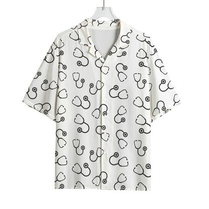 Stethoscope Sign Pattern Print Rayon Hawaiian Shirt