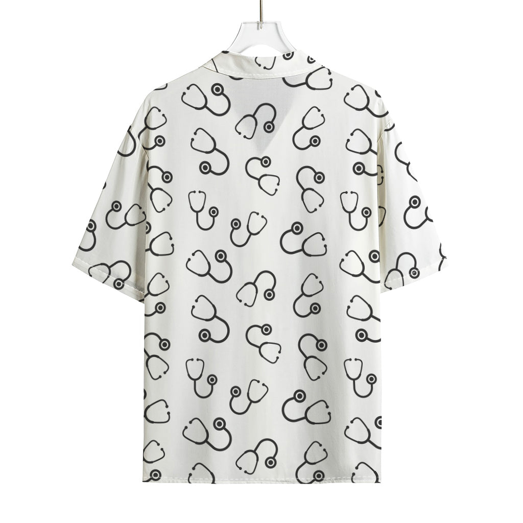 Stethoscope Sign Pattern Print Rayon Hawaiian Shirt