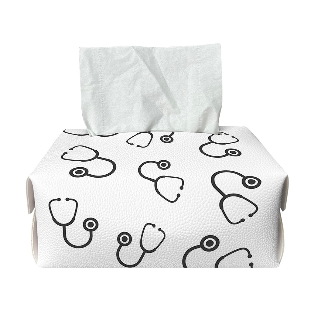 Stethoscope Sign Pattern Print Rectangle Tissue Box Cover