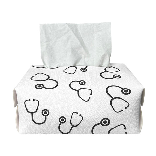 Stethoscope Sign Pattern Print Rectangle Tissue Box Cover