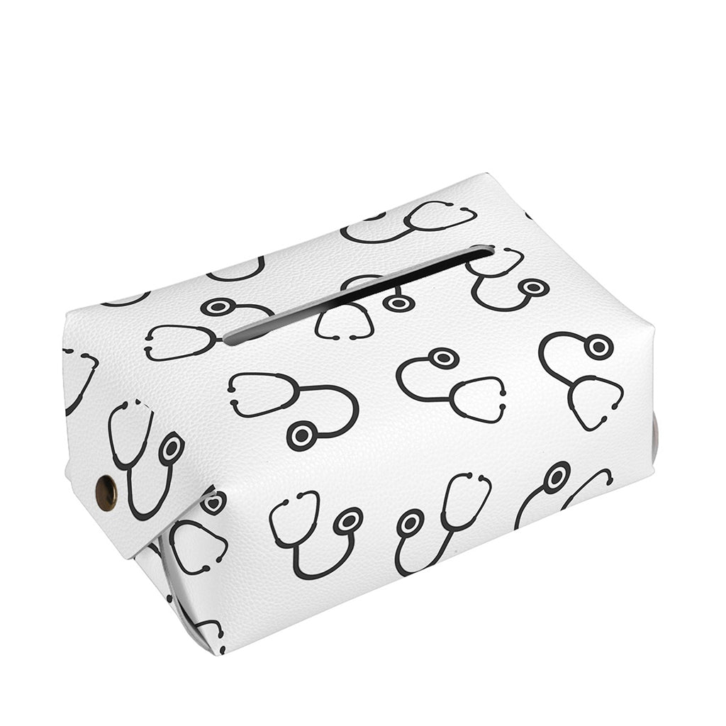 Stethoscope Sign Pattern Print Rectangle Tissue Box Cover