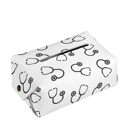 Stethoscope Sign Pattern Print Rectangle Tissue Box Cover