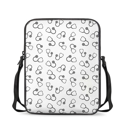 Stethoscope Sign Pattern Print Rectangular Crossbody Bag