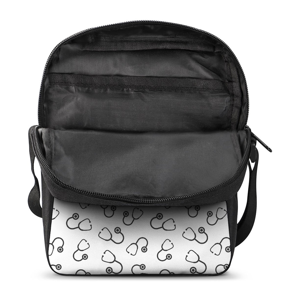 Stethoscope Sign Pattern Print Rectangular Crossbody Bag