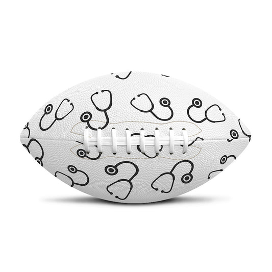 Stethoscope Sign Pattern Print Rugby Ball
