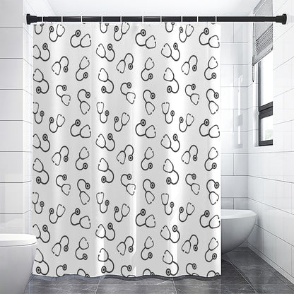 Stethoscope Sign Pattern Print Shower Curtain