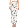 Stethoscope Sign Pattern Print Side Slit Maxi Skirt