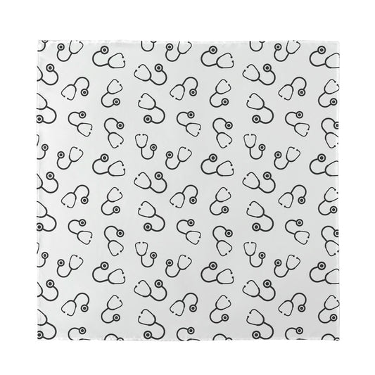 Stethoscope Sign Pattern Print Silk Bandana