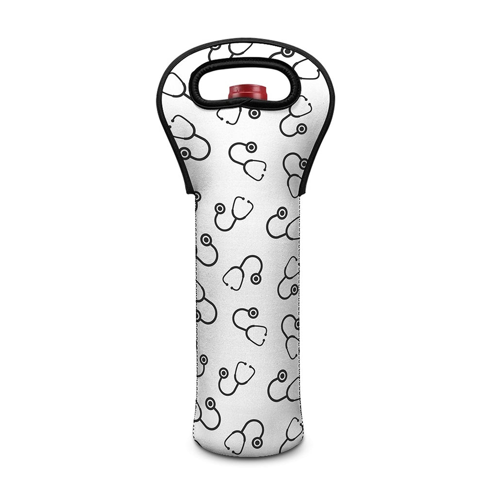 Stethoscope Sign Pattern Print Single Neoprene Wine Tote