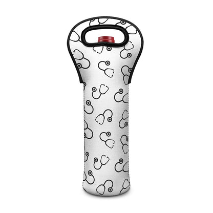 Stethoscope Sign Pattern Print Single Neoprene Wine Tote