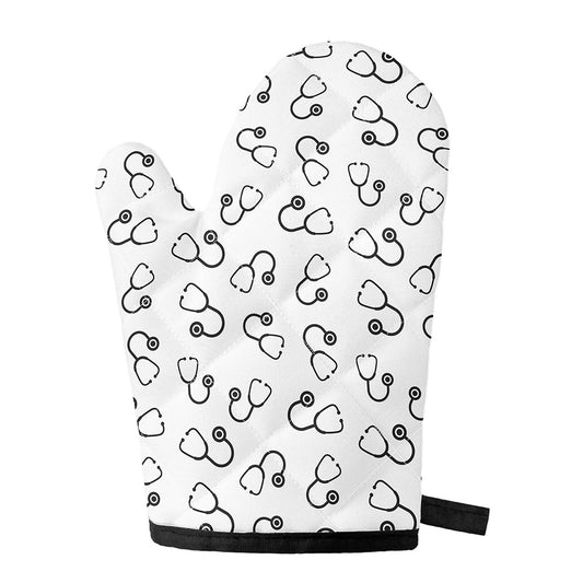Stethoscope Sign Pattern Print Single Oven Mitt