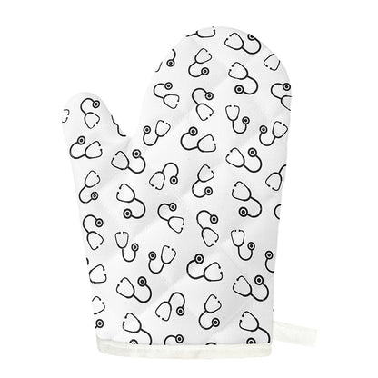 Stethoscope Sign Pattern Print Single Oven Mitt
