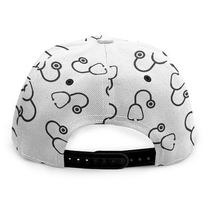 Stethoscope Sign Pattern Print Snapback Cap