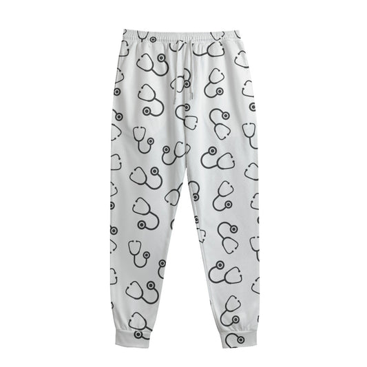 Stethoscope Sign Pattern Print Sweatpants