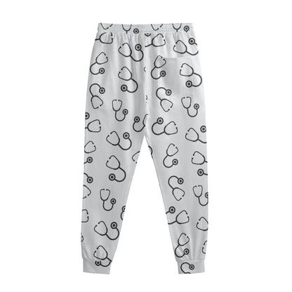 Stethoscope Sign Pattern Print Sweatpants
