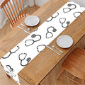 Stethoscope Sign Pattern Print Table Runner