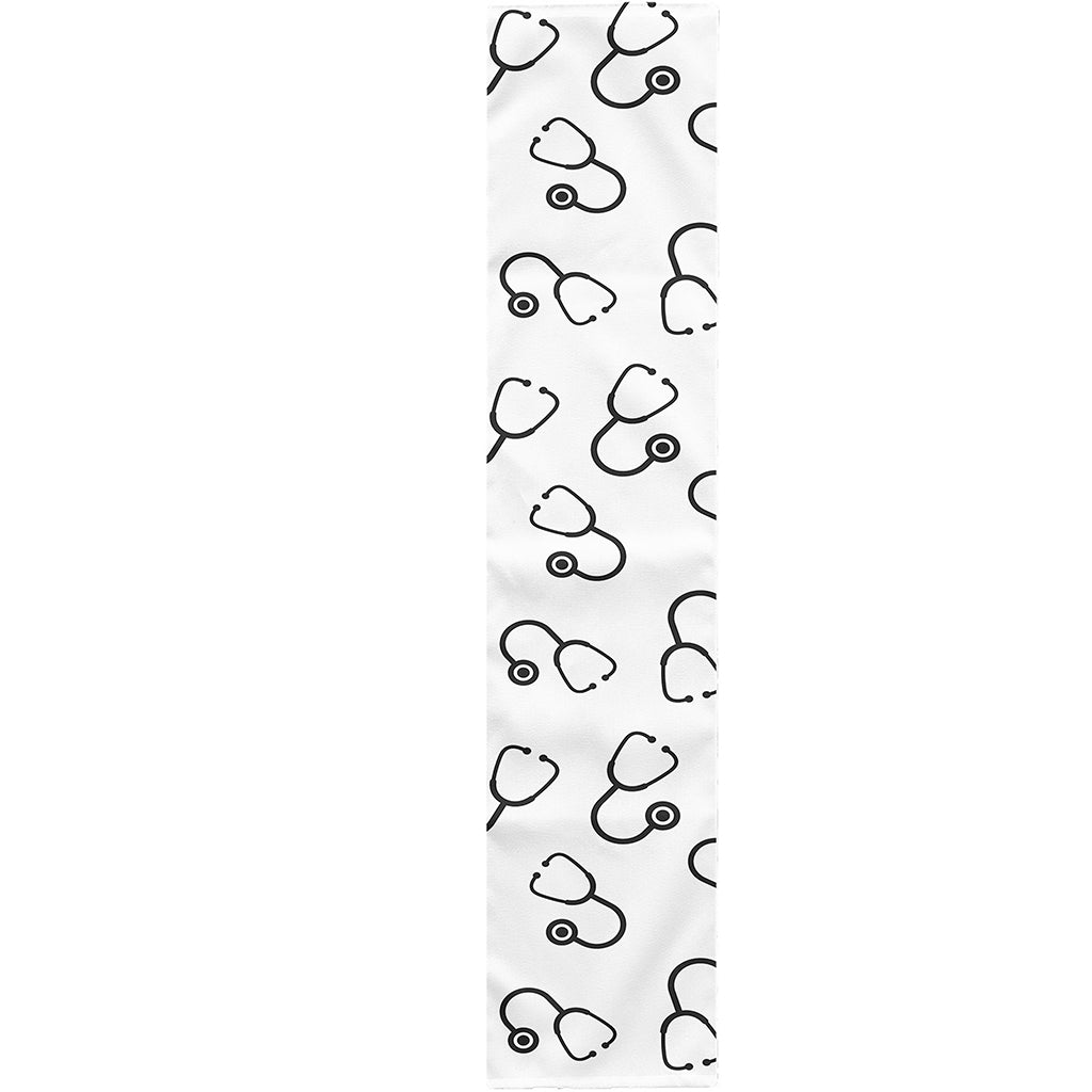 Stethoscope Sign Pattern Print Table Runner