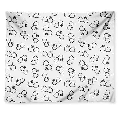 Stethoscope Sign Pattern Print Tapestry