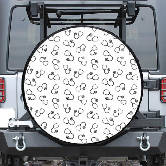 Stethoscope Sign Pattern Print Tire Cover